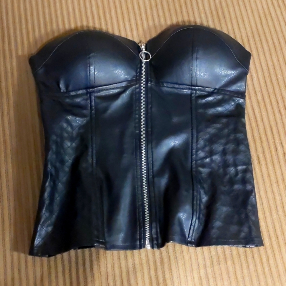 Faux Leather Bustier